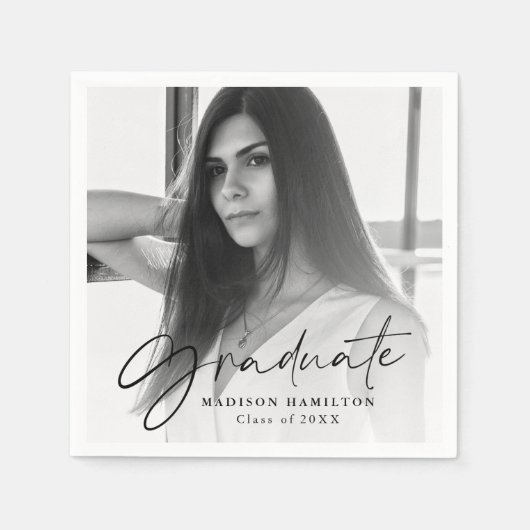 Schwarz | Stilvoller Abschluss für Skript-Foto Serviette (Vorderseite)