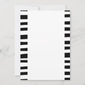 Schwarz Streifen Silver Script Sweet 16 Einladung (Rückseite)