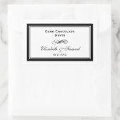 Schwarz-Swirl-Hochzeitscreme Rechteckiger Aufkleber (Tasche)