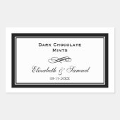 Schwarz-Swirl-Hochzeitscreme Rechteckiger Aufkleber (Vorderseite)