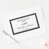 Schwarz-Swirl-Hochzeitscreme Rechteckiger Aufkleber (Umschlag)