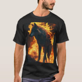Schwarz-t-Shirt mit Wolf T-Shirt (Vorderseite)