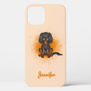 Schwarz & Tan Cavalier King Charles Hund auf Orang Case-Mate iPhone Hülle