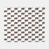 Schwarz & Tan Cavalier King Charles Spaniel Muster Fleecedecke (Vorderseite (Horizontal))