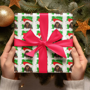 Schwarz-Tan-Cavalier-King-Charles-Weihnachtspapier Geschenkpapier