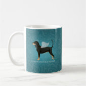 Schwarz-Tan-Coonhound-Haustier-Hund-Gedenkangel Kaffeetasse (Links)