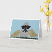 Schwarz & Tan Dachshund Ostern Karte (Gelbe Blume)