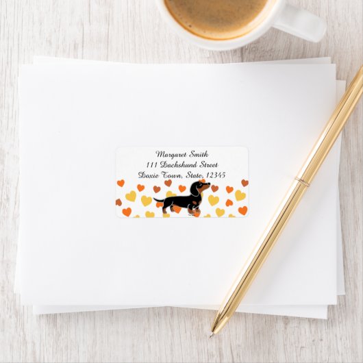 Schwarz-Tan-Dackel Adressaufkleber (Insitu)