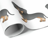 Schwarz-Tan-Dackel-Muster Geschenkpapier (Rolleneckpunkt)