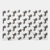 Schwarz-Tan-Dackel-Muster Geschirrtuch (Horizontal)