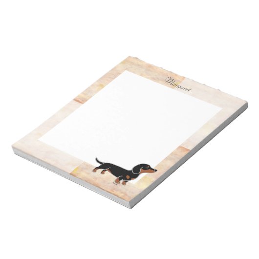Schwarz-Tan-Dackel Notizblock (Rotiert)