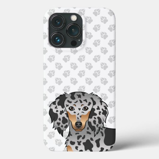 Schwarz-Tan-Dapfel-Dackel und Paws Case-Mate iPhone Hülle (Rückseite)