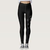 Schwarz-Tan-Dapfel-Dackel und Paws Leggings (Vorderseite)