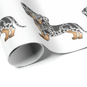 Schwarz-Tan-Dapfel-Muster für Kurze Dackel Geschenkpapier (Rolleneckpunkt)