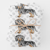Schwarz-Tan-Dapfel-Muster für Kurze Dackel Geschenkpapier Set (Beispiel)