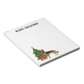 Schwarz-Tan-Deutscher Hirte und ein Weihnachtsbaum Notizblock (angewinkelt)