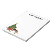 Schwarz-Tan-Deutscher Hirte und ein Weihnachtsbaum Notizblock (Rotiert)