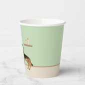 Schwarz-Tan-Deutscher Hirte und ein Weihnachtsbaum Pappbecher (Links)