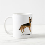 Schwarz-Tan-Deutscher Schäferhund mit Individuelle Kaffeetasse (Links)