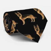 Schwarz-Tan-Deutscher Schäferhund-Muster Schwarz Krawatte (Gerollt)