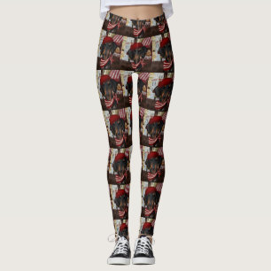 Schwarz & Tan Doxie Leggings
