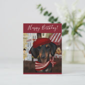 Schwarz & Tan Doxie Postkarte (Stehend Vorderseite)