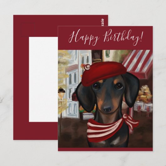 Schwarz & Tan Doxie Postkarte (Vorne/Hinten)