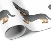 Schwarz-Tan-Draht-Dackel-Hundeschema Geschenkpapier (Rolleneckpunkt)