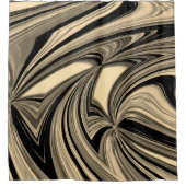 Schwarz-Tan-Floe-Muster Duschvorhang (Vorderseite)