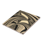 Schwarz-Tan-Floe-Muster Fliese (Seite)