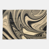 Schwarz-Tan-Floe-Muster Geschirrtuch (Horizontal)