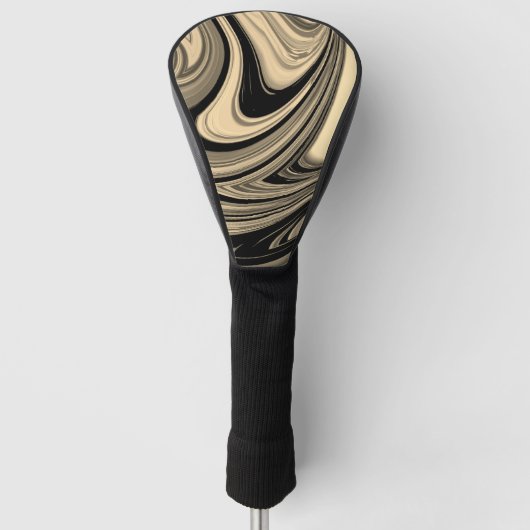 Schwarz-Tan-Floe-Muster Golf Headcover (Vorderseite)