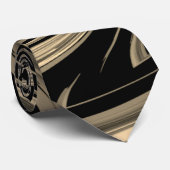 Schwarz-Tan-Floe-Muster Krawatte (Gerollt)