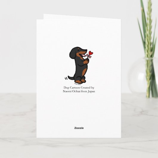 Schwarz-Tan-glatte Dackel Karte (Rückseite)