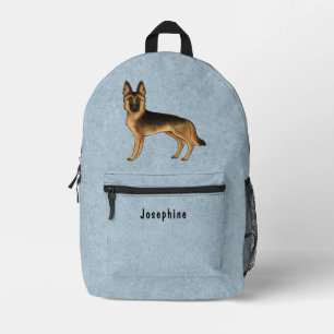 Schwarz-Tan-Hund mit benutzerdefiniertem Text Bedruckter Rucksack