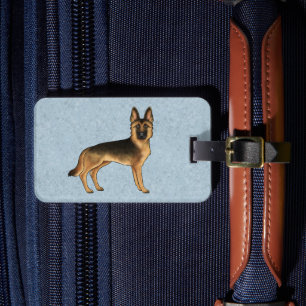 Schwarz-Tan-Hund mit benutzerdefiniertem Text Gepäckanhänger