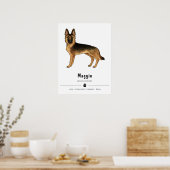 Schwarz-Tan-Hund mit benutzerdefiniertem Text Poster (Küche)