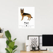 Schwarz-Tan-Hund mit benutzerdefiniertem Text Poster (Heimbüro)