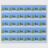 Schwarz-Tan-Konsonant-Dekoration Weihnachtsbaum Geschenkpapier (Flach)