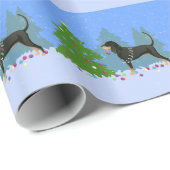 Schwarz-Tan-Konsonant-Dekoration Weihnachtsbaum Geschenkpapier (Rolleneckpunkt)