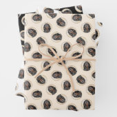 Schwarz-Tan-Kontrastmalerei Original Hundeschichte Geschenkpapier Set (Beispiel)