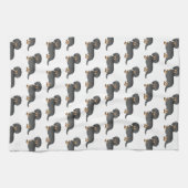 Schwarz-Tan-Langhaar-Dackel Niedliches Hundeschema Geschirrtuch (Horizontal)