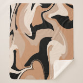 Schwarz-Tan-Marmor-Muster Sherpadecke (Vorderseite)