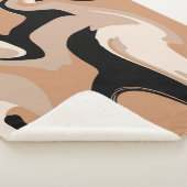 Schwarz-Tan-Marmor-Muster Sherpadecke (3/4)