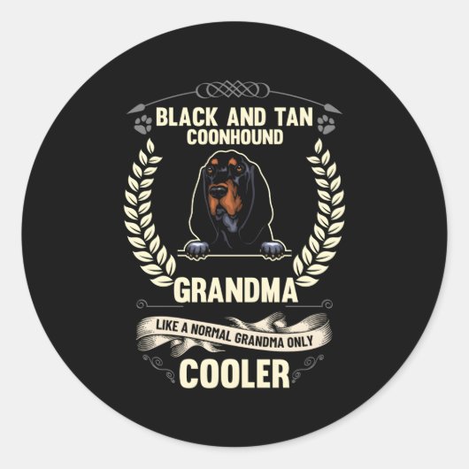 Schwarz-Tan-Ohnenkraut wie ein normaler Gran Runder Aufkleber (Vorderseite)