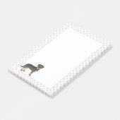 Schwarz-Tan Rottweiler Niedlicher Cartoon Hund und Post-it Klebezettel (angewinkelt)