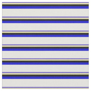 Schwarz, Tan, Schwarz, Blau und Weiß Stoff