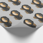 Schwarz-Tan-Spitz-Hundemuster auf Grau Geschenkpapier (Ecke)
