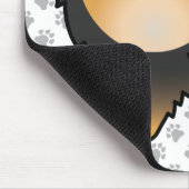 Schwarz-Tan-Spitz Niedlich Cartoon Dog & Paws Mousepad (Ecke)