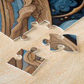 Schwarz-Tan-Terrier-Portrait Puzzle (Seite)